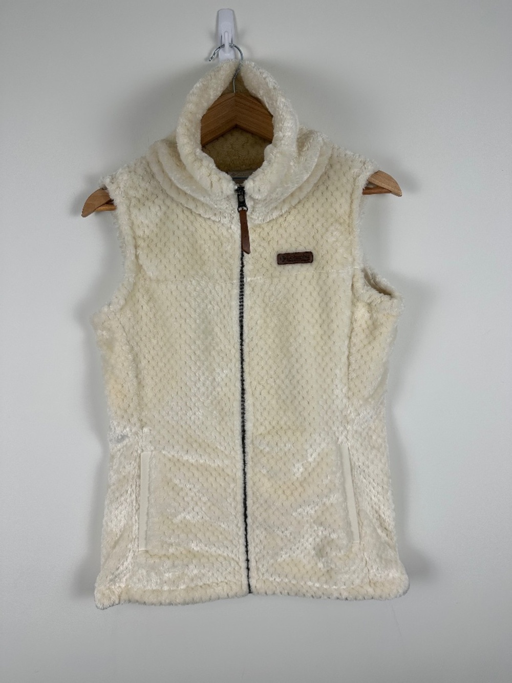 Columbia Cream Ivory Plush Fleece Full Zip Vest Women's Small